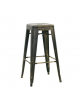 SGABELLO con struttura in metallo verniciato effetto anticato - cm 30x30x76h