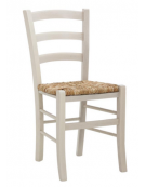 SEDIA  Struttura in legno, seduta impagliata cm 40x37x87h
