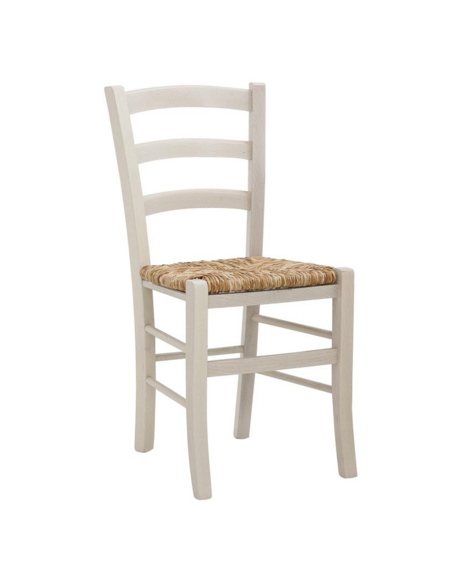 SEDIA  Struttura in legno, seduta impagliata cm 40x37x87h