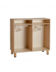 ARMADIO SPOGLIATOIO A GIORNO IN LEGNO 10 POSTI CON GRUCCE PER BAMBINI CM.105X41X100H - CONFORME AI CAM