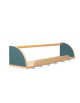 MENSOLA CON FIANCHI COLORATI, BORDO ANTERIORE E 6 APPENDINI CM 105X26X22H - CONFORME AI CAM