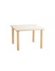 TAVOLO QUADRATO PIANO LATTE IN LEGNO PER ASILO NIDO - cm 64X64X40H - CONFORME AI CAM-ADATTO A BAMBINI DA 0 A 1 ANNO