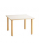 TAVOLO QUADRATO ADULTI PIANO LATTE IN LEGNO cm 75x75x76h - ALTEZZA ADATTA AGLI ADULTI - CONFORME AI CAM