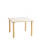 TAVOLO QUADRATO PIANO LATTE IN LEGNO - cm  64x64x76H - ALTEZZA ADATTA AGLI ADULTI - CONFORME AI CAM