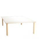 TAVOLO QUADRATO PIANO LATTE IN LEGNO - cm 128x128x40h - ALTEZZA ADATTA AI BAMBINI FINO AD 1 ANNO - CONFORME AI CAM