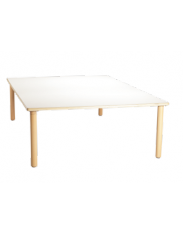 TAVOLO QUADRATO PIANO LATTE  IN LEGNO - cm 128x128x40h - ALTEZZA ADATTA AI BAMBINI FINO AD 1 ANNO - CONFORME AI CAM