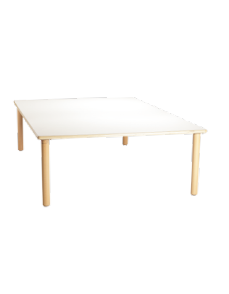 TAVOLO QUADRATO PIANO LATTE  IN LEGNO - cm 128x128x40h - ALTEZZA ADATTA AI BAMBINI FINO AD 1 ANNO - CONFORME AI CAM