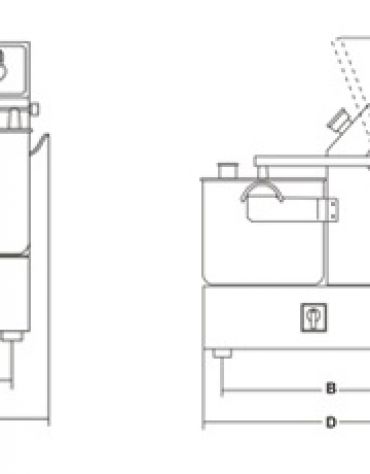 Cutter professionale da banco - Capacità Vasca Lt. 14,5 - Capacità utile Lt 8,2 - N° 2 Velocità da 1.400 e 2.800 rpm - TRIFASE