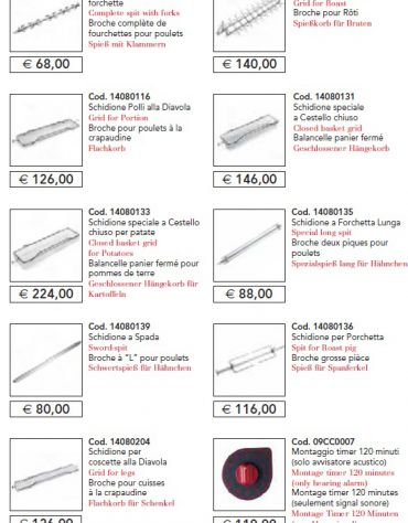 Girarrosto elettrico (15 polli - n 5 aste) luce 550 mm