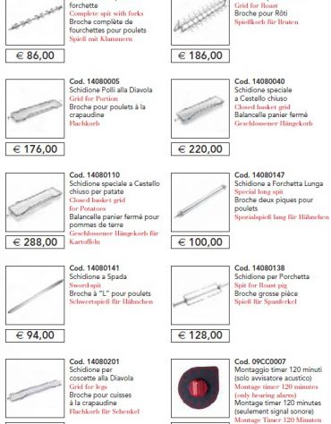 Girarrosto elettrico (30 polli - n 5 aste) luce 1000 mm