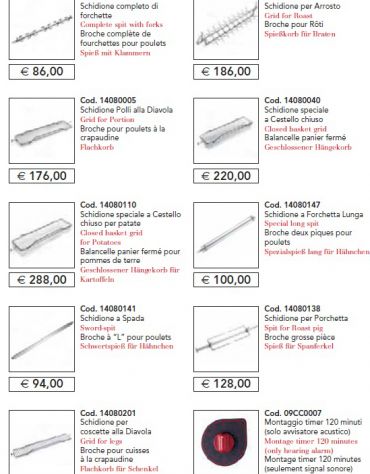 Girarrosto elettrico (36 polli - n 6 aste) luce 1000 mm