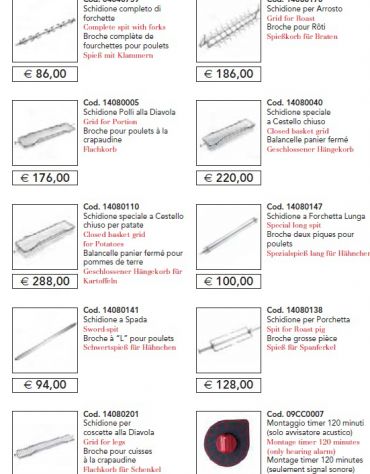 Girarrosto elettrico (48 polli - n 8 aste) luce 1000 mm