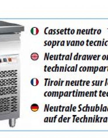 Tavolo refrigerato positivo 2 Porte a vetro cm. 136x70x85h