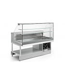 Vetrina fredda snack da bar con vetri alti dritti e lunghezza cm 200 - Refrigerazione statica - Rivestimento al grezzo