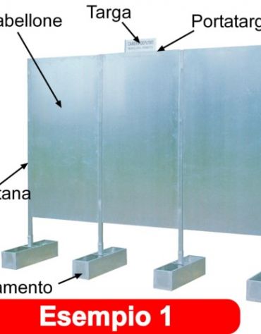 Portatarga e targa in lamiera zincata