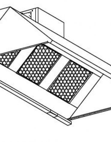 Cappa a parete con aspiratore cm. 120x80x40h