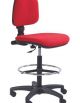 SGABELLO DA LABORATORIO CON SCHIENALE E POGGIAPIEDI REGOLABILE IN ALTEZZA-  RIVESTIMENTO IN TESSUTO STANDARD - CM 63x63x61/86H