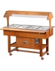 Carrello refrigerato in legno - 4 x GN 1/1 - Temp. -5 /+5 °C - Colore Noce - cm 148x112x141h