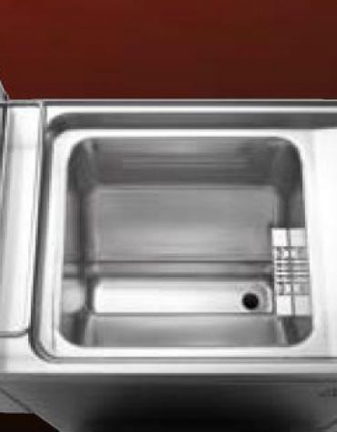 Friggitrice a gas 2 Vasche pulite da lt. 18+18 - Bruciatori fuori vasca - cm 80x71,4x90h