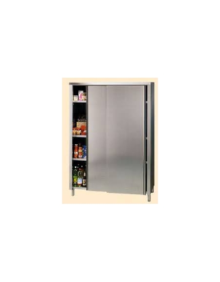 Armadio dispensa in acciaio inox con ante scorrevoli per ristorazione e  cucine professionali cm 150x70x200h - Armadi deposito in