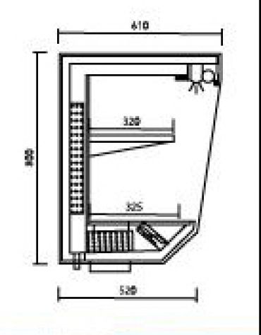 Espositore pensile refrigerato da cm. 300