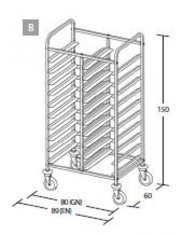 Carrello portavassoi - Portata 20 vassoi GN