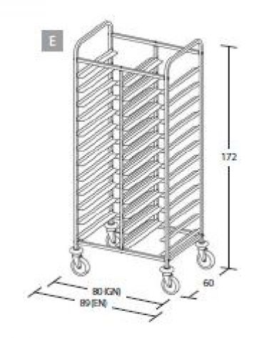 Carrello portavassoi - Portata 24 vassoi GN