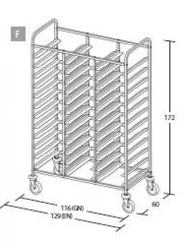 Carrello portavassoi - Portata 36 vassoi GN