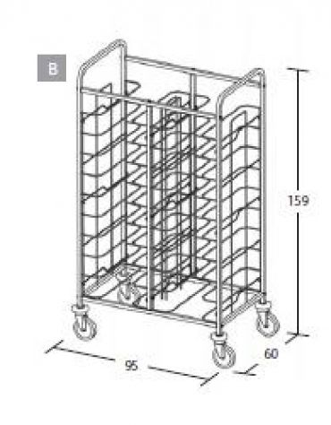 Carrelli portavassoi - Portata 20 vassoi UNI