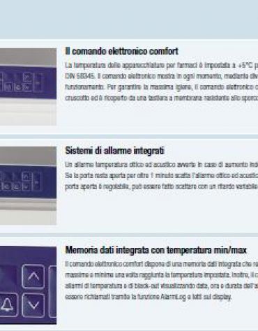 Frigorifero laboratorio per farmaci da Lt. 141-Porta a cieca