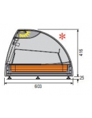 Vetrina calda con ripiano da banco-Lunghezza cm. 78