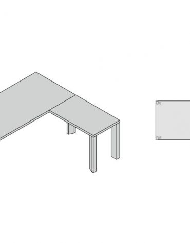 Composizione scrivania g. legno e allungo special 200x190x74