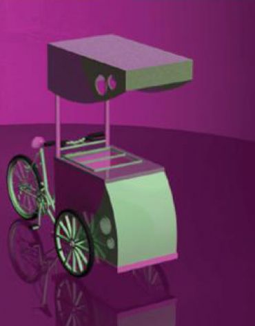 Carretto per gelati con bicicletta per gelato sfuso
