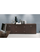 Mobile armadio basso per ufficio con ante in legno e serratura - Colori a scelta - cm 90x45x79,5h