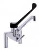 Miscelatore biforo con leva clinica e deviatore per attacco gruppo doccia - Attacchi 1/2" oppure Attacchi 3/4"