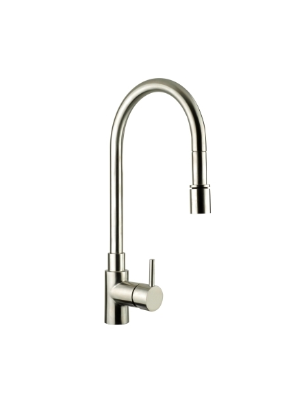 Miscelatore lavello con doccetta estraibile in acciaio inox