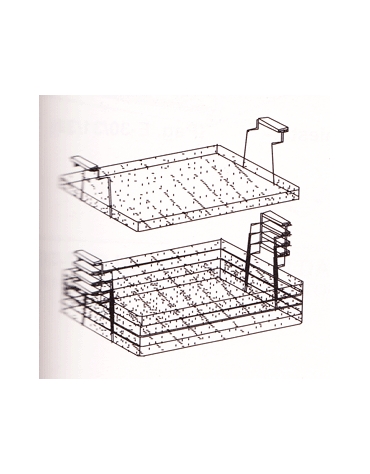 Cestelli sovrapponibili a 2 manici per friggitrice cm. 59x55x6h