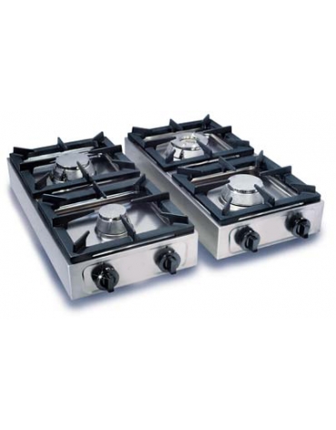 Fornellone a gas professionale verticale 2 fuochi Kw. 8+8 - cm 35x66x17h