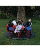 Giostra per bambini da parco giochi con Sedili 6 Posti - struttura in acciaio zincato - dimensioni cm 175x65h
