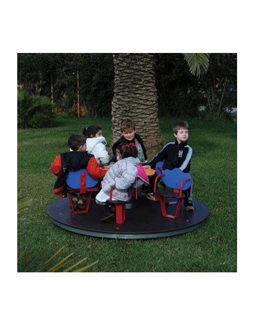 Giostra per bambini da parco giochi con Sedili 6 Posti - struttura in acciaio zincato - dimensioni cm 175x65h