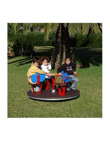 Giostra girevole per bambini con sedili 4 posti - struttura in acciaio zincato - Diametro cm 125