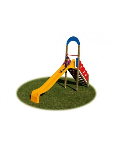 Scivolo in vetroresina e scala di risalita in legno per parchi gioco - bambini da 2 a 12 anni - cm 395x100x307h