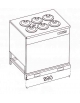 Banco N° 6+6 Pozzetti gelati a glicole con motore esterno - cm 89x67x95h