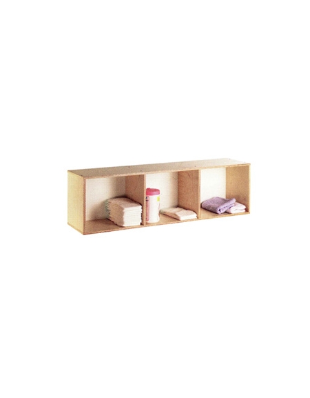 CASELLARIO PENSILE IN LEGNO A TRE CASELLE - CM 76,2x24,6x26,6 - CONFORME AI CAM