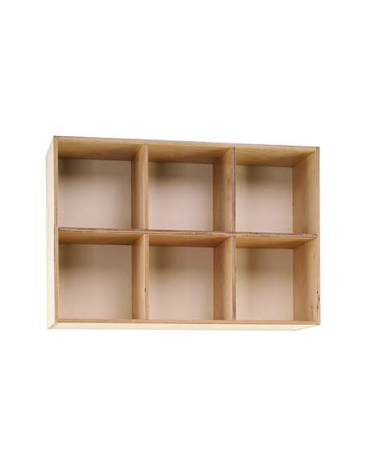 CASELLARIO IN LEGNO A 6 CASELLE - CM 76,2X24,6X51,4h - CONFORME AI CAM