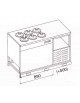 Banco bar N° 6+6 Pozzetti gelati a glicole - Motore interno incluso - cm. 139x67x95h