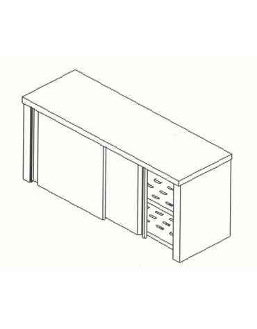 Armadio pensile inox - Ripiani asolati - cm 100x40x60h