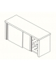 Armadietto pensile inox con ante scorrevoli e ripiani forati / asolati - cm 160x40x60h