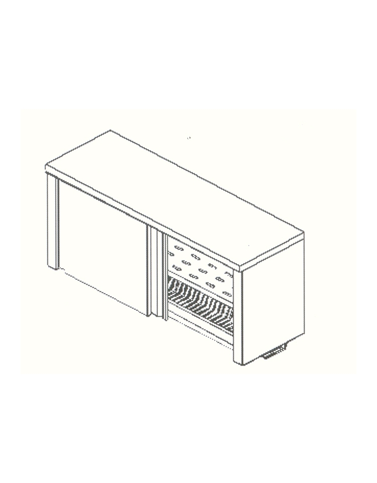 Armadietto pensile inox scolapiatti - N° 1 Ripiano forato e N° 1 Ripiano  scolapiatti - cm. 130x40x60h - Pensili inox scolapiat