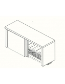 Armadietto pensile inox  scolapiatti  - N° 1 Ripiano forato e N° 1 Ripiano scolapiatti - cm. 140x40x60h